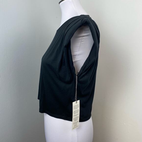 St. Roche Black Echo Cropped Muscle Tee Medium - Picture 7 of 11